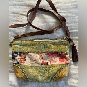 Watson and Mayberry leather & floral crossbody, shoulder bag, wristlet, clutch